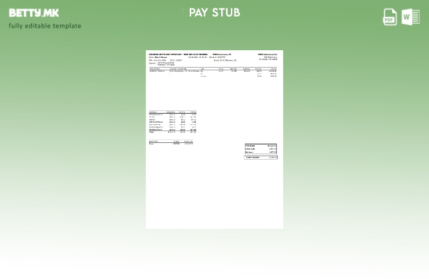 модерен стил Шаблон IMKO Enterprises Inc PayStub